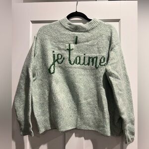 TALULAH Mint 'Je T'aime' Women's Sweater